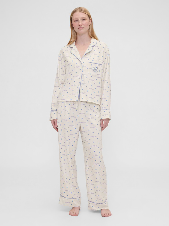 Gap × Summer Fridays Relaxed Flannel Dotted PJ Shirt