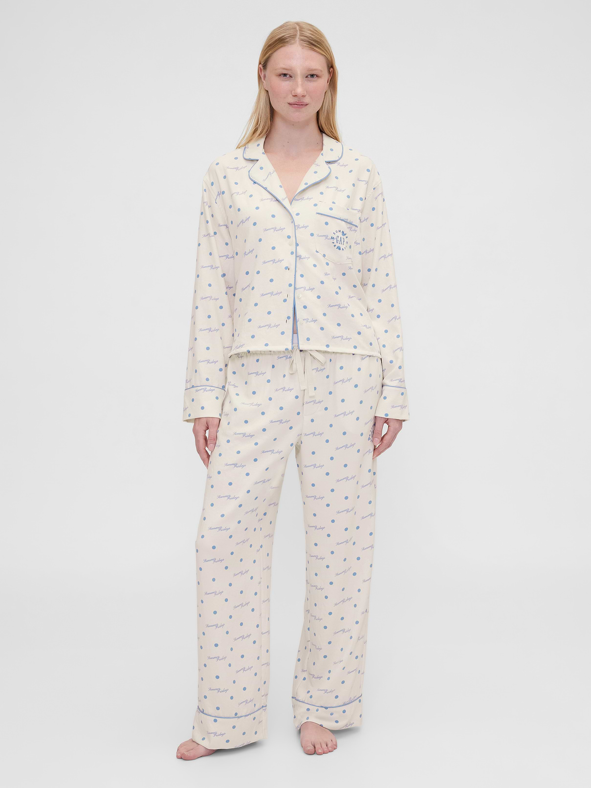 Gap × Summer Fridays Relaxed Flannel Dotted PJ Pants
