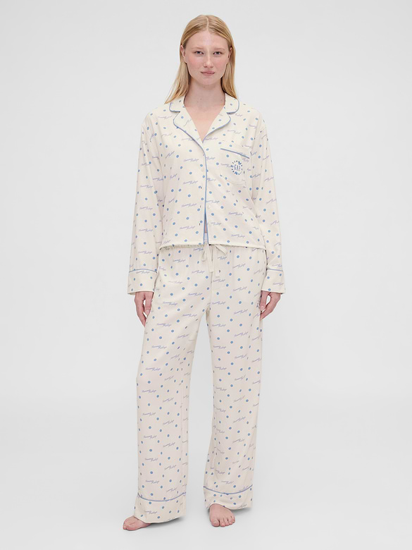 Gap × Summer Fridays Relaxed Flannel Dotted PJ Pants