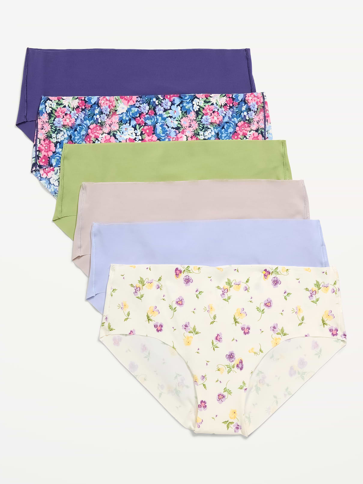 Image number 1 showing, Low-Rise No-Show Hipster Underwear 6-Pack