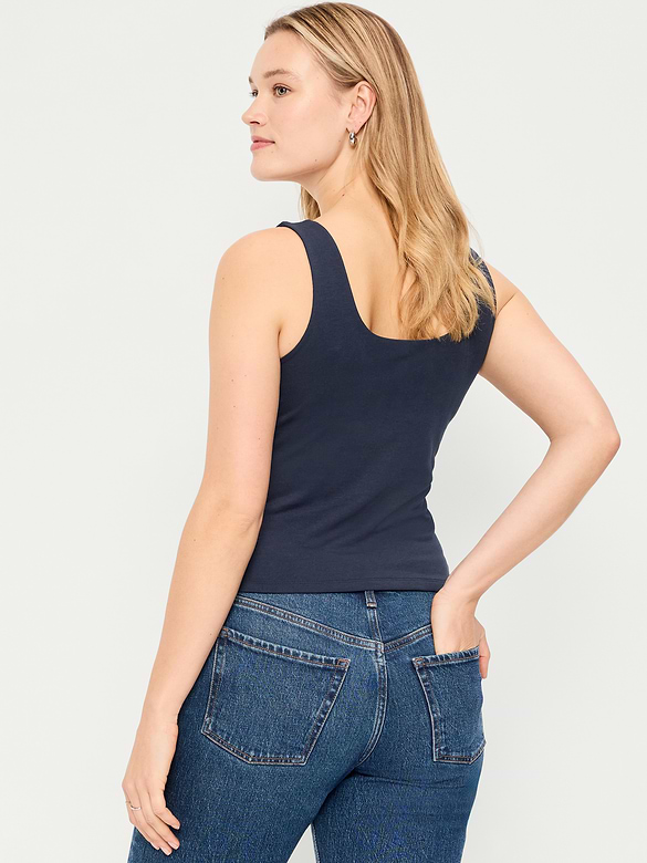 Hug Double-Layer Scoop-Neck Tank Top