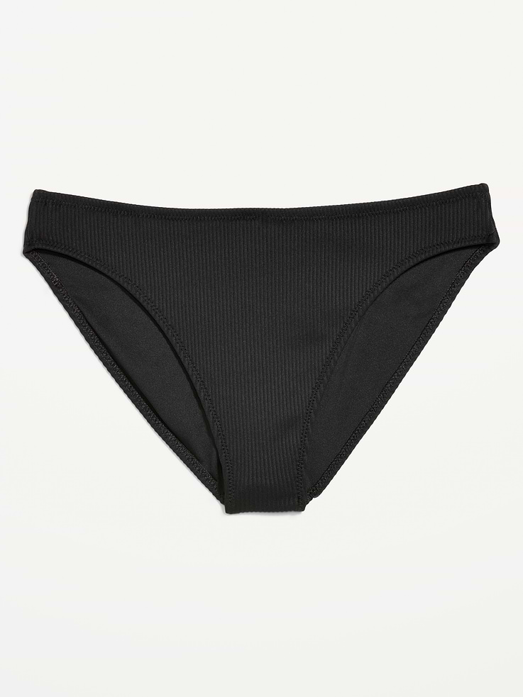 Image number 4 showing, Ribbed Mid-Rise Bikini Swim Bottoms