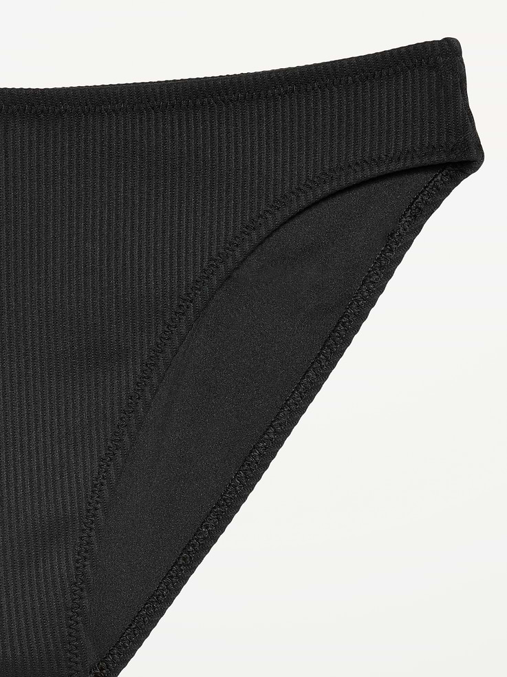Image number 7 showing, Ribbed Mid-Rise Bikini Swim Bottoms