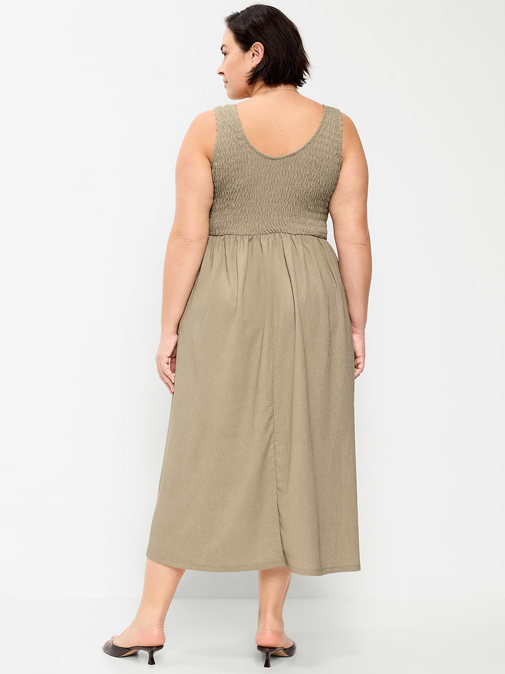 Image number 9 showing, Fit & Flare Lightweight Smocked-Bodice Midi Dress