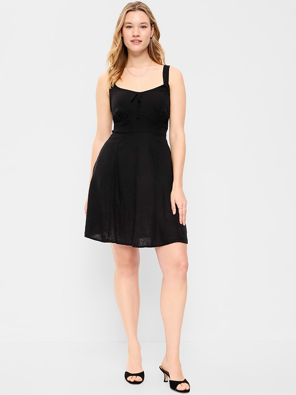 Fit & Flare Linen Mini Dress