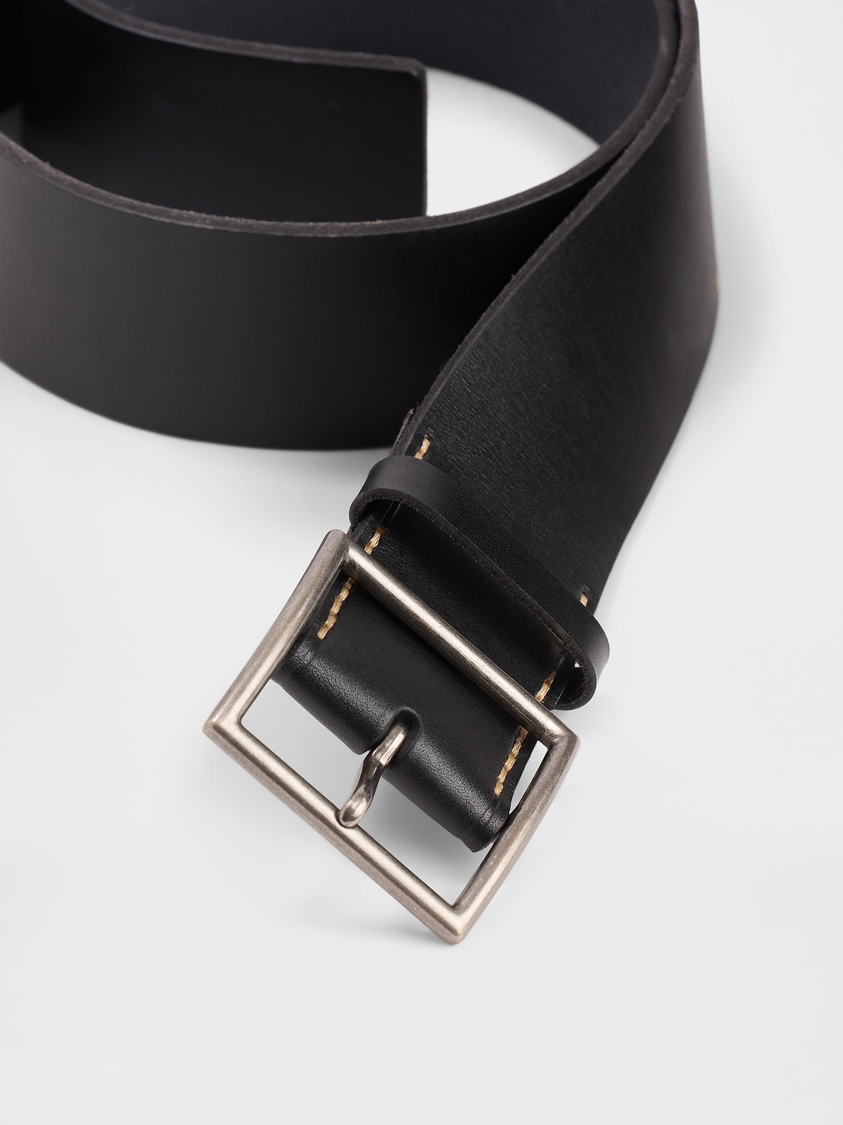 Leather Square-Buckle Belt | Gap