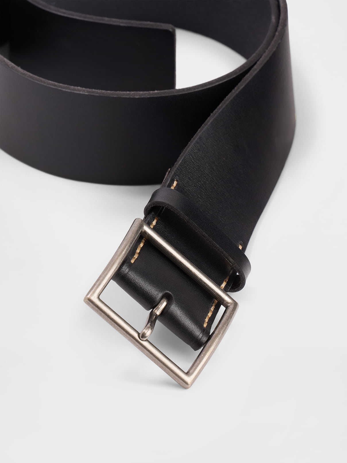 Image 4 de 4, Ceinture en cuir à boucle carrée