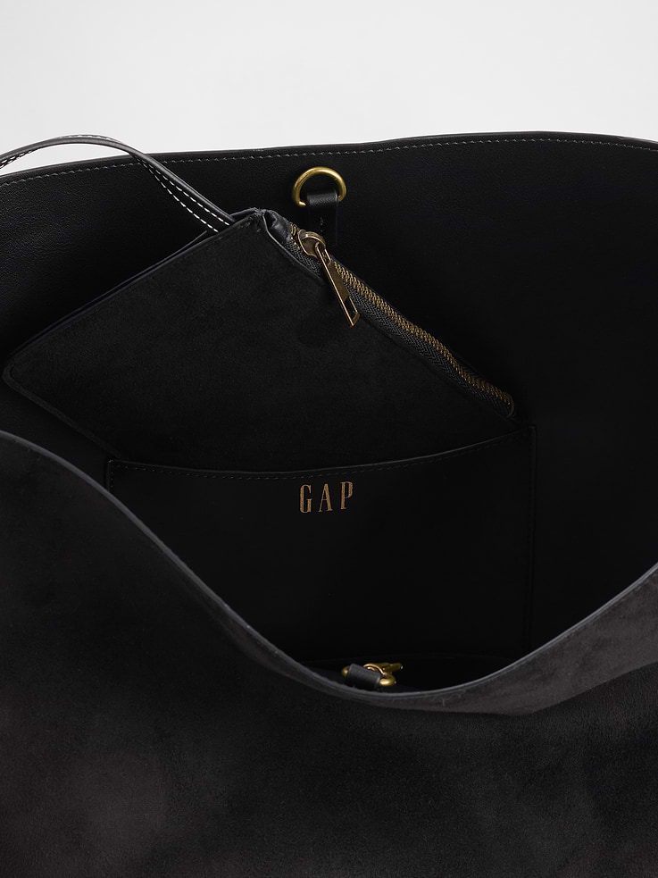 Image number 4 showing, Vegan Suede Bucket Bag