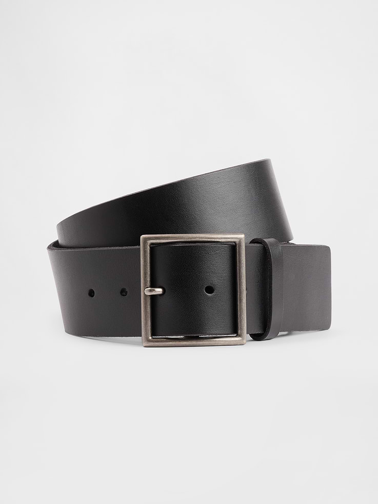 Image number 1 showing, Leather Square-Buckle Belt