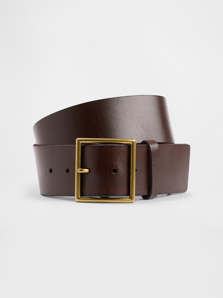 Image number 1 showing, Leather Square-Buckle Belt