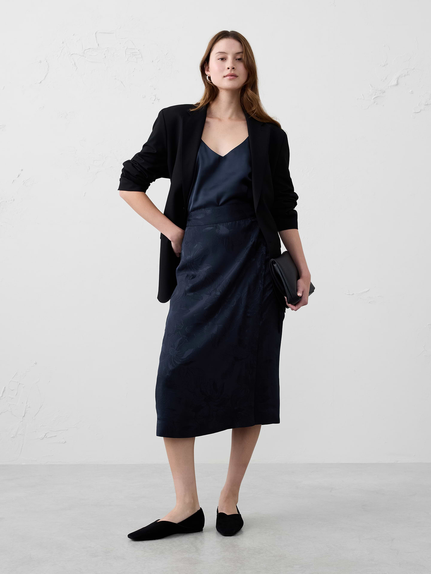 Image number 1 showing, Jacquard Wrap Midi Skirt