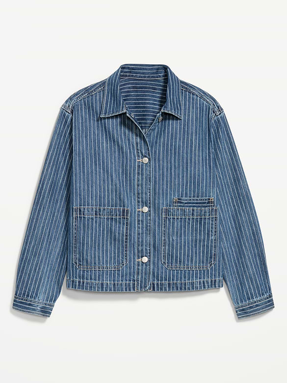 Cropped Jean Chore Jacket