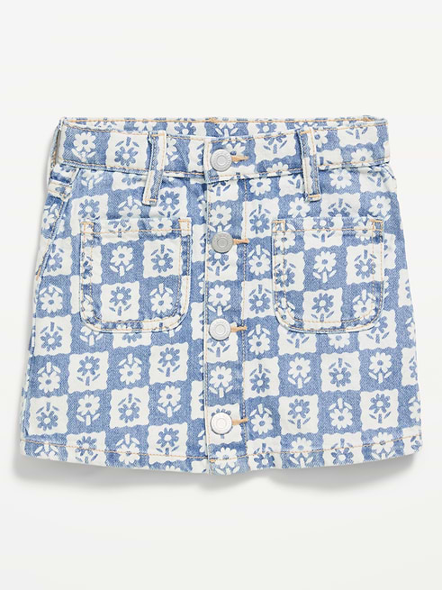 Printed Printed High-Waisted Button-Front Jean Skirt for Toddler Girls on clearance at Old Navy — 50% off