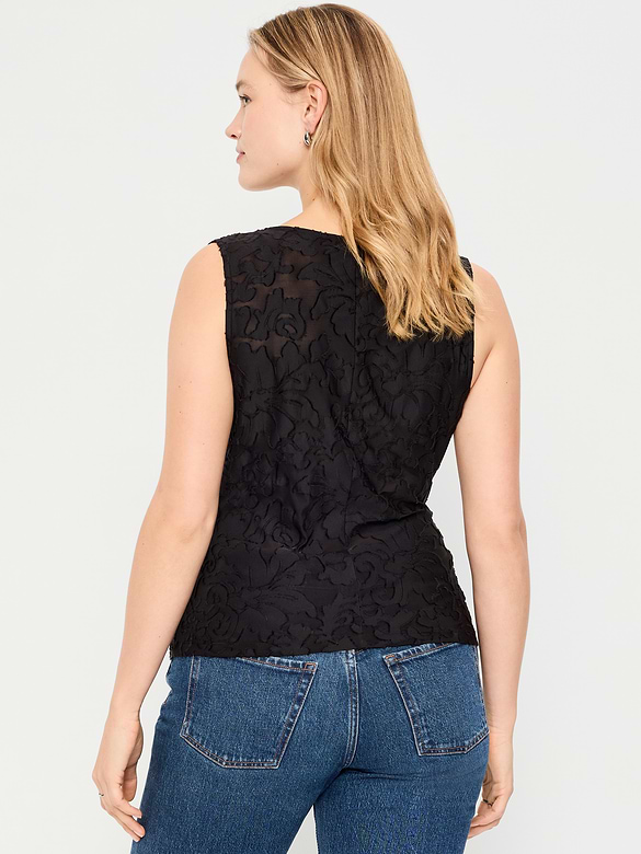 Haut en jacquard drapé sur le côté
