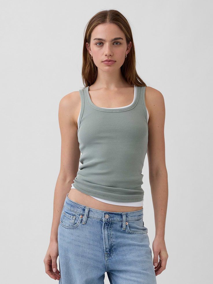 Image number 1 showing, Rib Scoop Tank Top