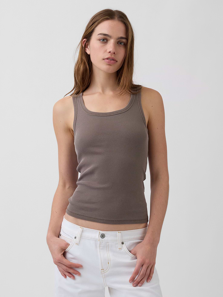 Image number 1 showing, Rib Scoop Tank Top