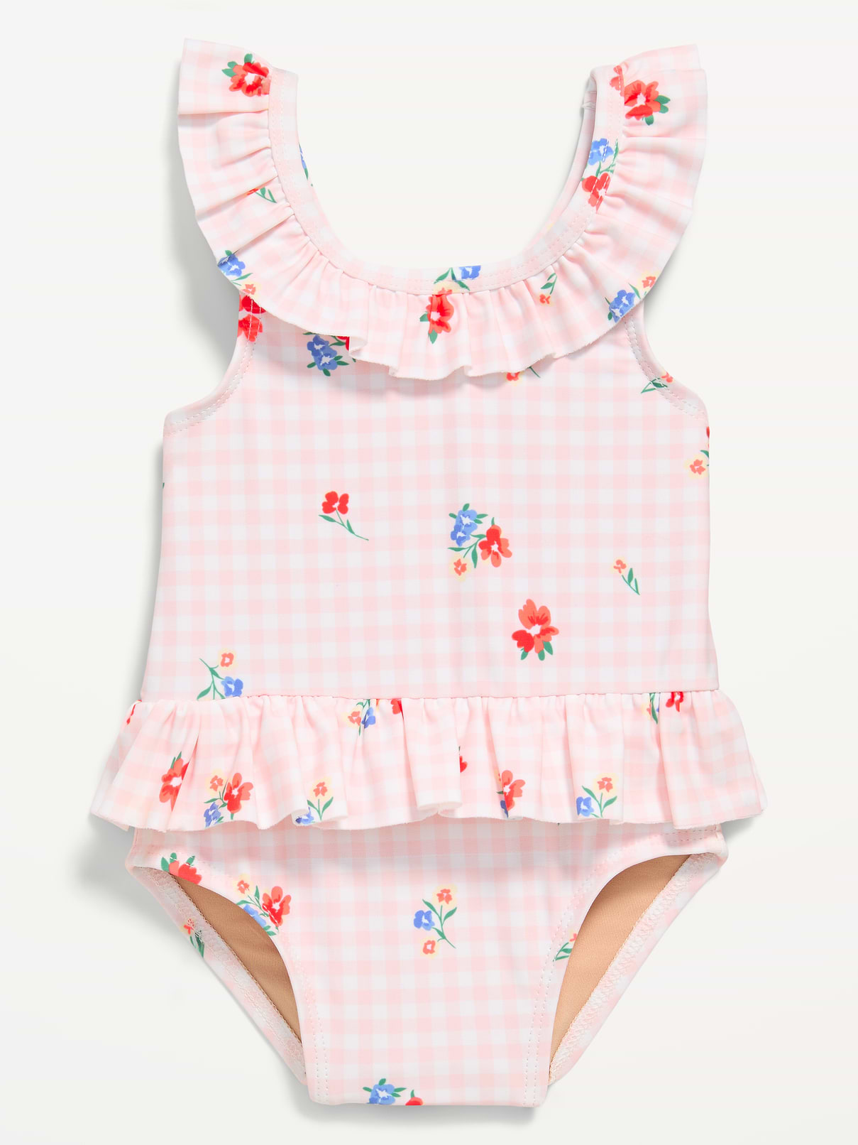 L'image numéro 1 présente Maillot de bain une-pièce avec bordure à volants et motif pour bébé