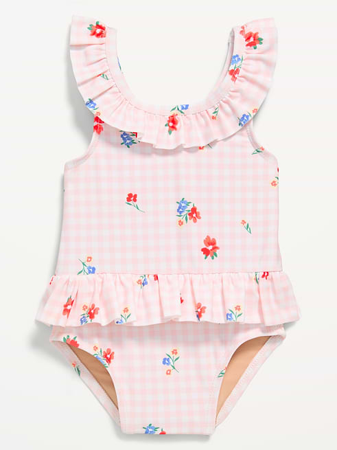 Printed Printed Ruffle-Trim One-Piece Swimsuit for Baby on clearance at Old Navy — 57% off