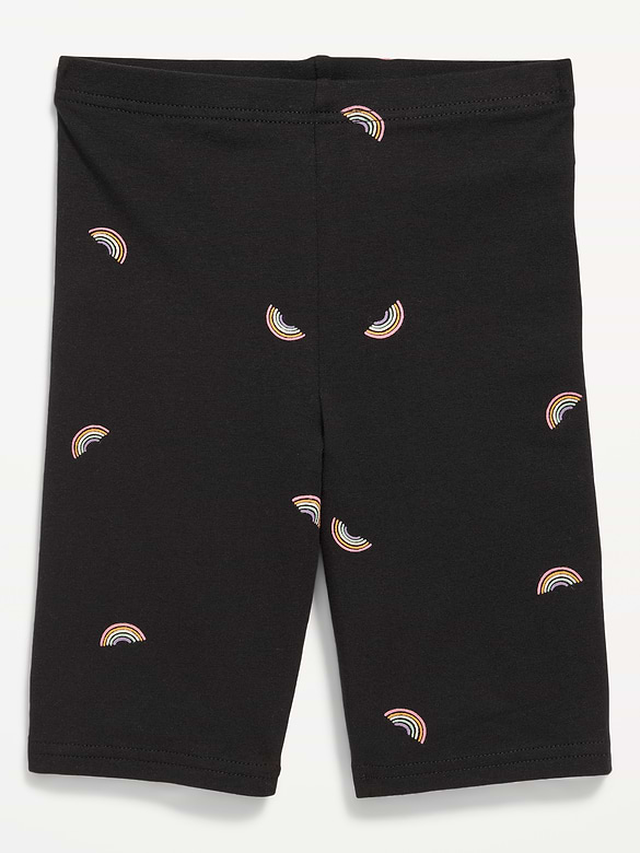 Printed Long Jersey Biker Shorts for Girls