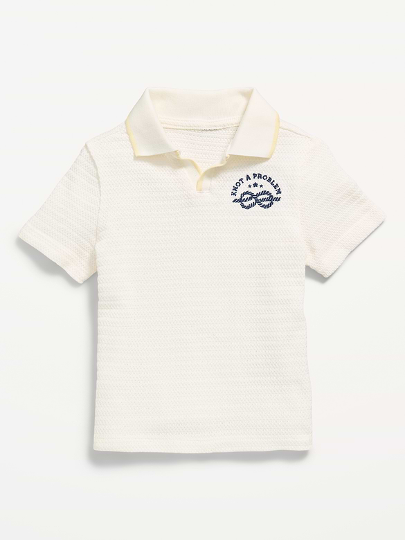 Polo en tricot texturé à imprimé pour tout-petit