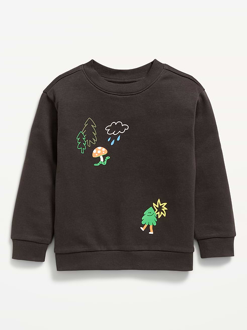 Oversized Oversized Long-Sleeve Graphic Sweatshirt for Toddler Boys clearance deal