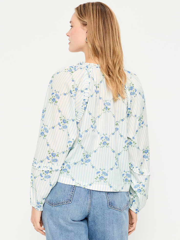 Image number 5 showing, Long-Sleeve Ruffle Trim Top