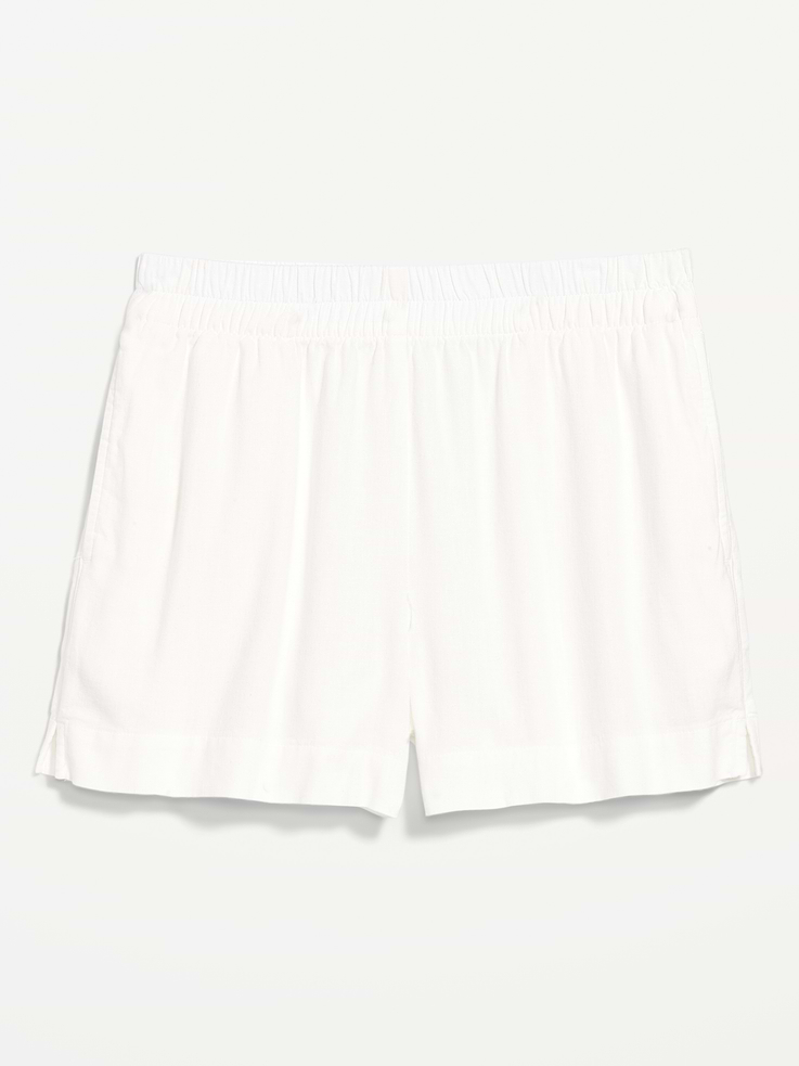 Image number 9 showing, High-Waisted Linen-Blend Shorts -- 3.5-inch inseam