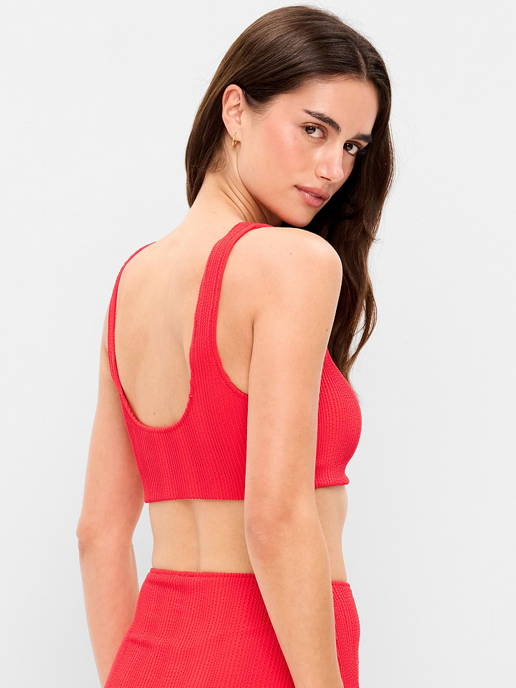 Image number 2 showing, Ribbed Scoop-Neck Swim Top