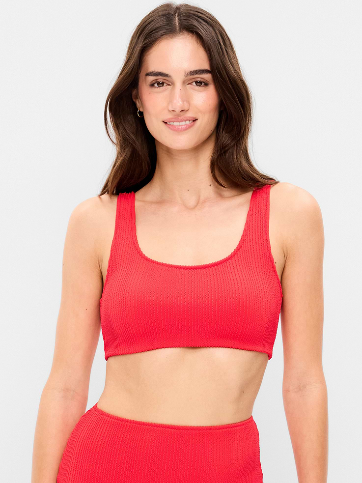Image number 1 showing, Ribbed Scoop-Neck Swim Top