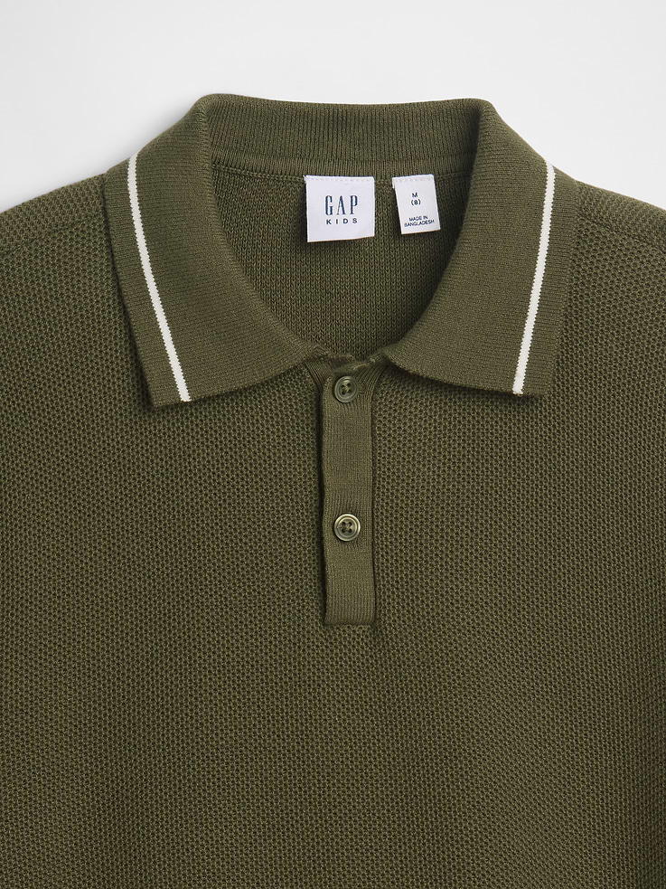 Image number 3 showing, Kids Relaxed Sweater Polo Shirt
