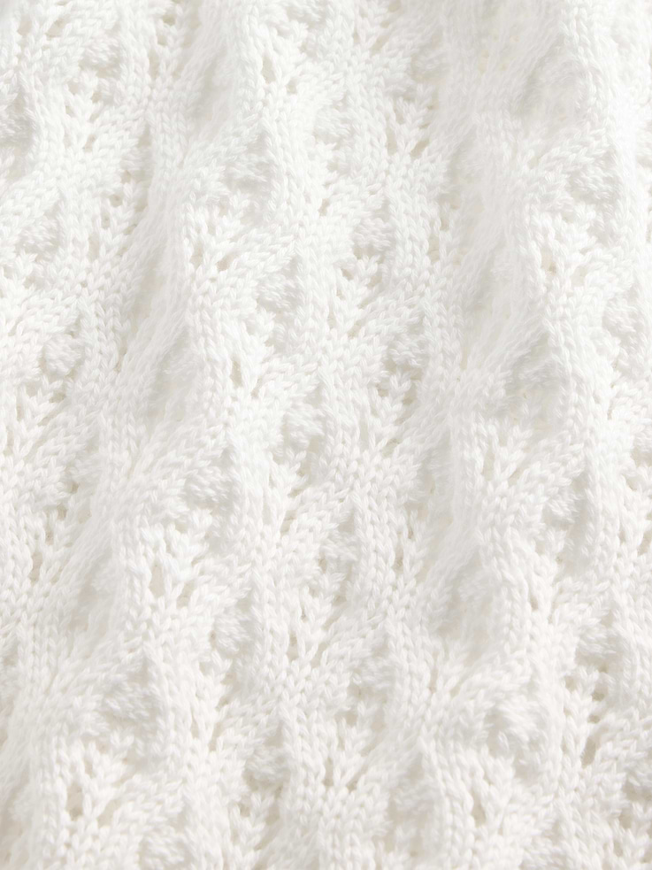 Image number 5 showing, Kids 100% Cotton Crochet Oversized Sweater