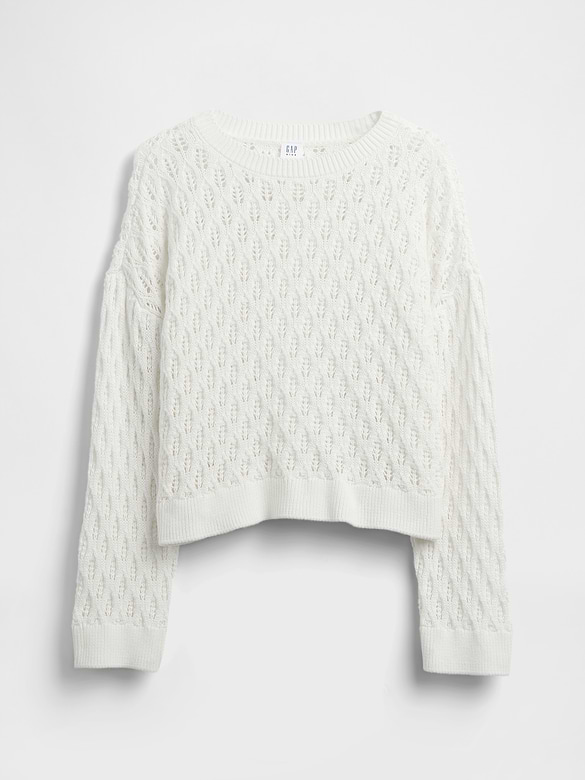 Kids 100% Cotton Crochet Oversized Sweater