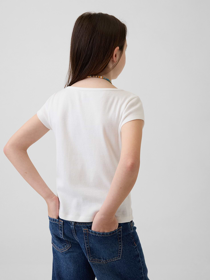 Image number 3 showing, Kids Fitted Cap-Sleeve T-Shirt