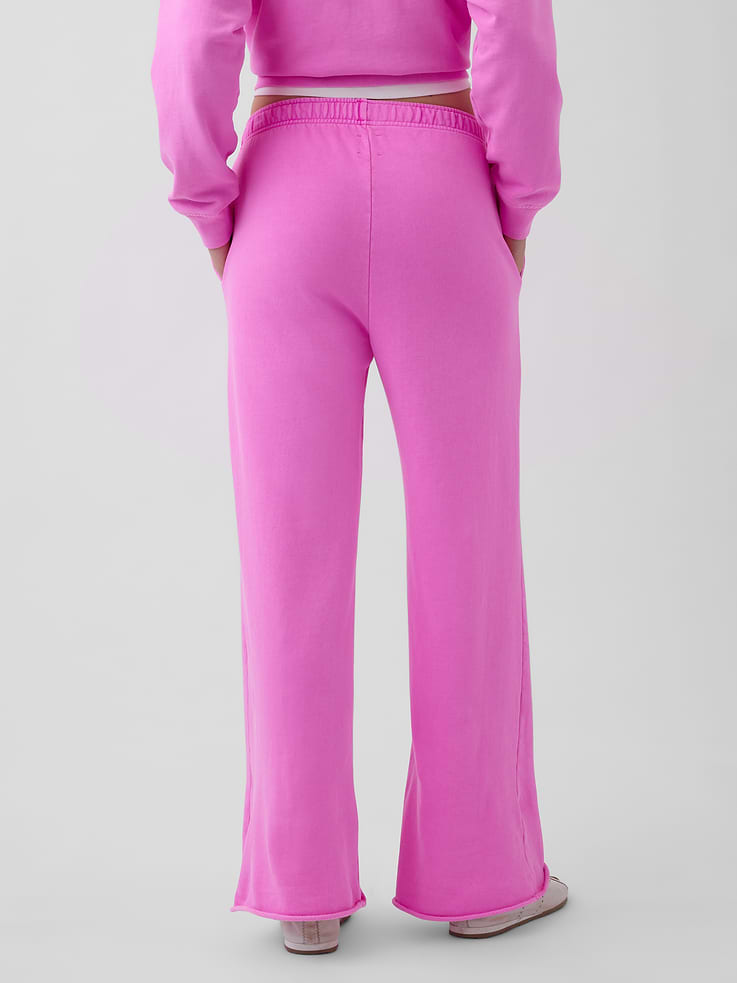 L'image numéro 4 présente Pantalon en coton ouaté à jambe large en jersey bouclette VintageDoux