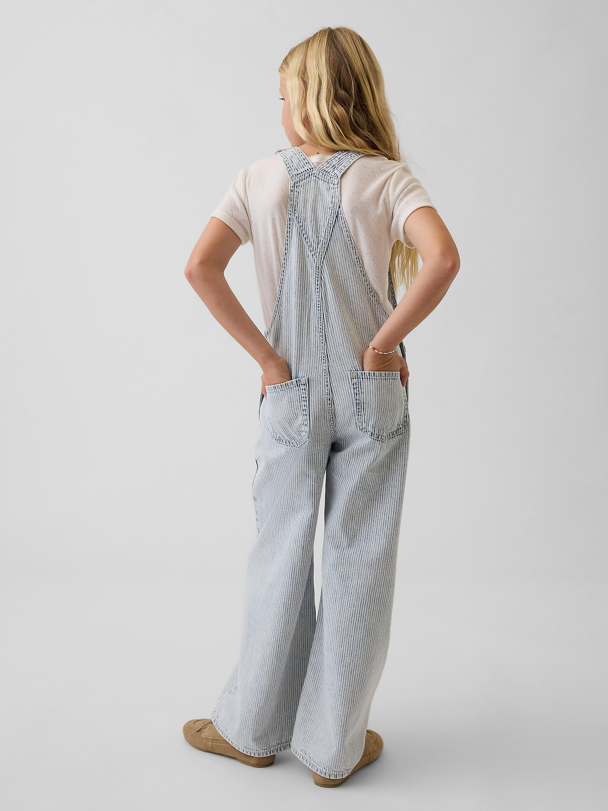 Kids Denim Stripe Baggy Overalls | Gap