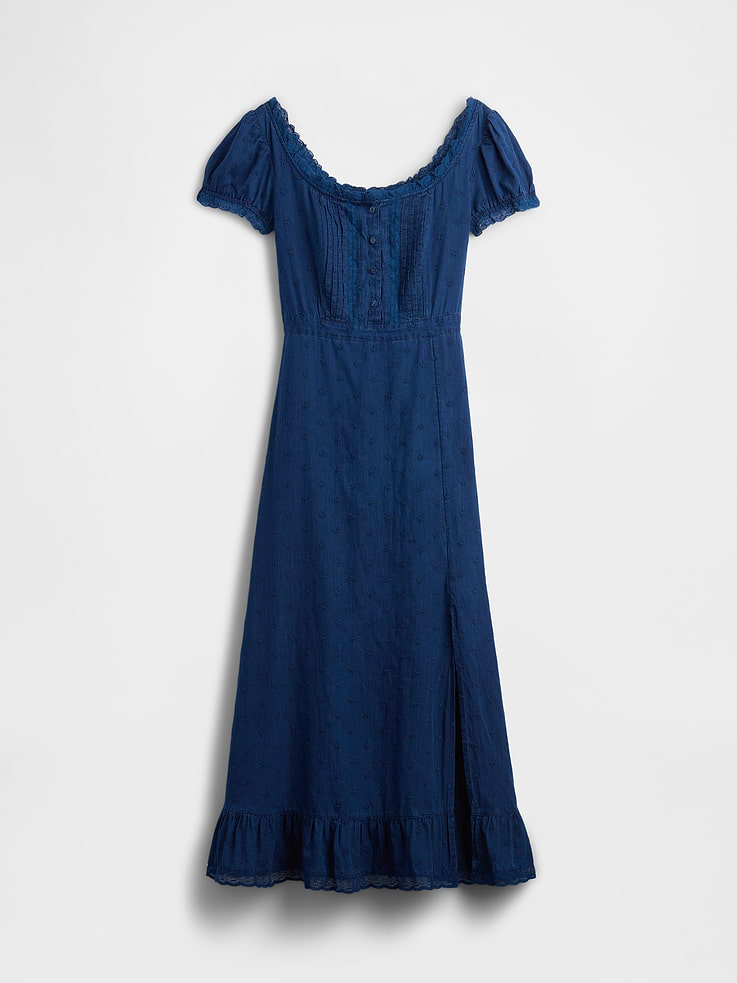 Image number 6 showing, Embroidered Puff-Sleeve Maxi Dress