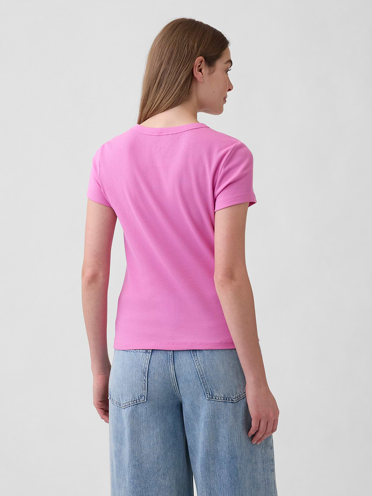 Image 2 of 5, Essential Ribbed Crewneck T-Shirt