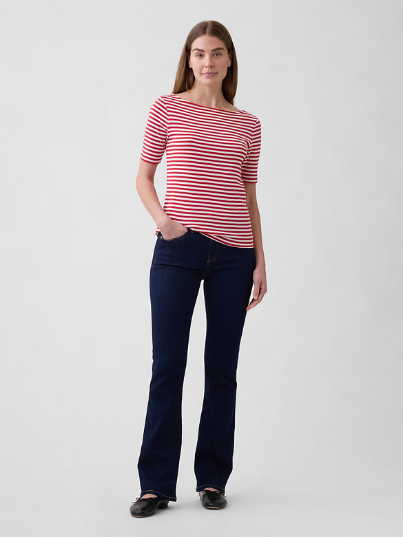 Modern Ribbed Boatneck T-Shirt