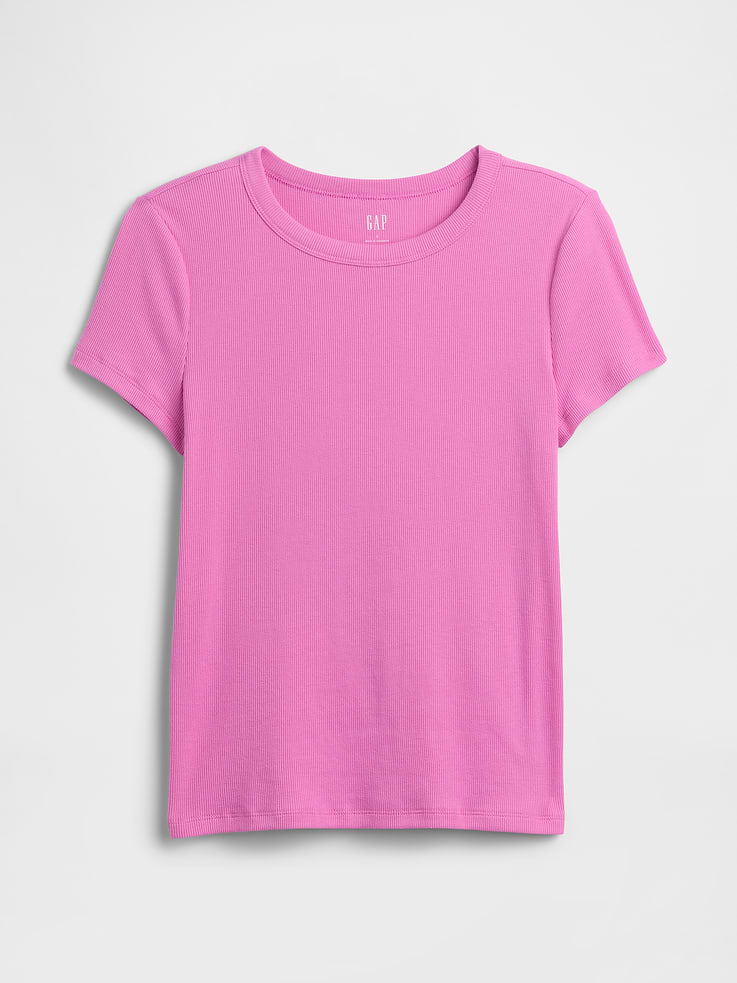 Image 5 of 5, Essential Ribbed Crewneck T-Shirt