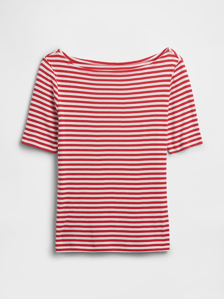 Image number 5 showing, Modern Ribbed Boatneck T-Shirt