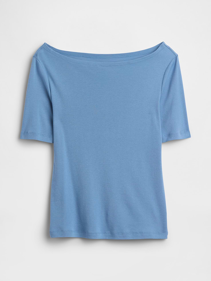 Image number 5 showing, Modern Ribbed Boatneck T-Shirt