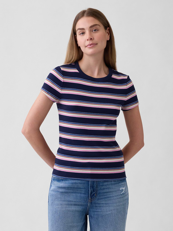 Image number 1 showing, Essential Ribbed Crewneck T-Shirt