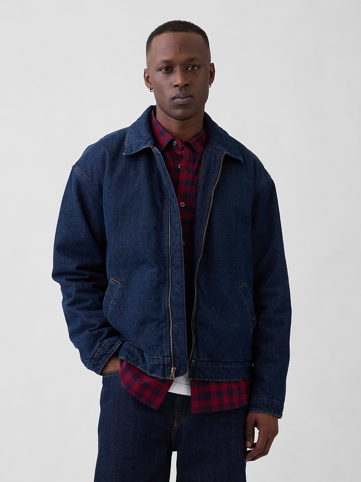 Gap Factory Men's Relaxed Denim Jacket (Medium Indigo)