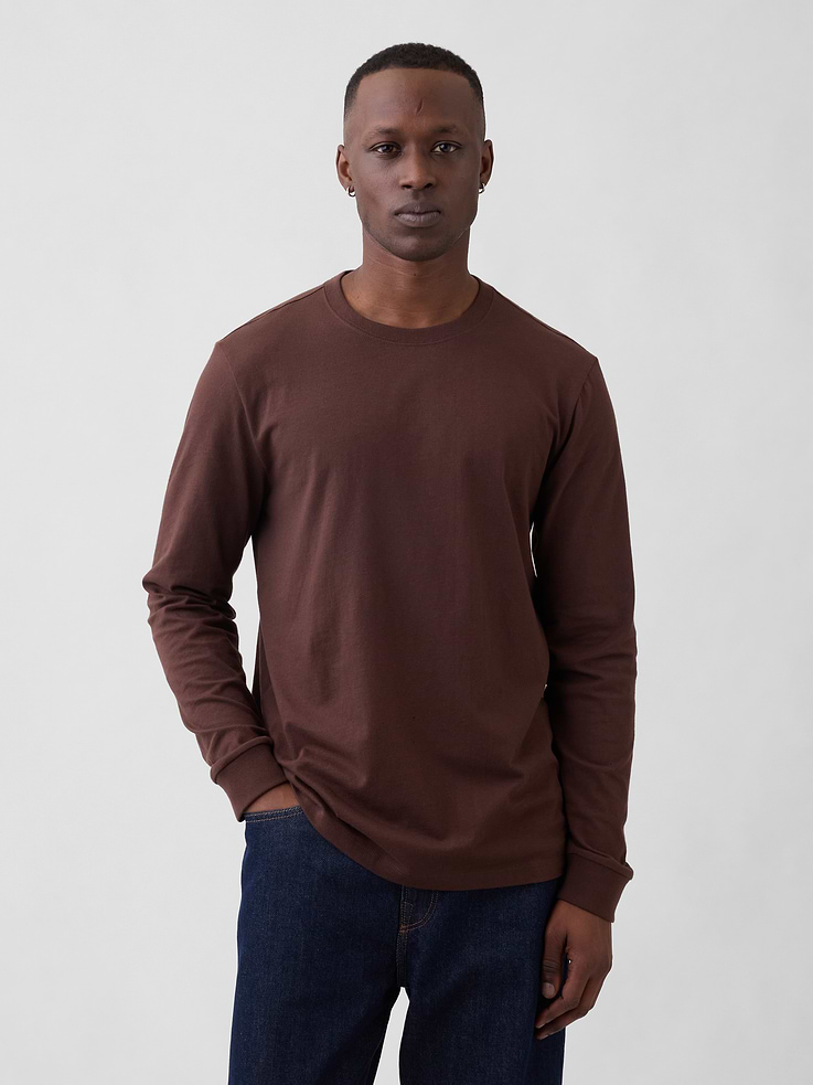 Image 1 of 5, Soft jersey knit., Long sleeves with banded cuffs., Crewneck., Product #818610