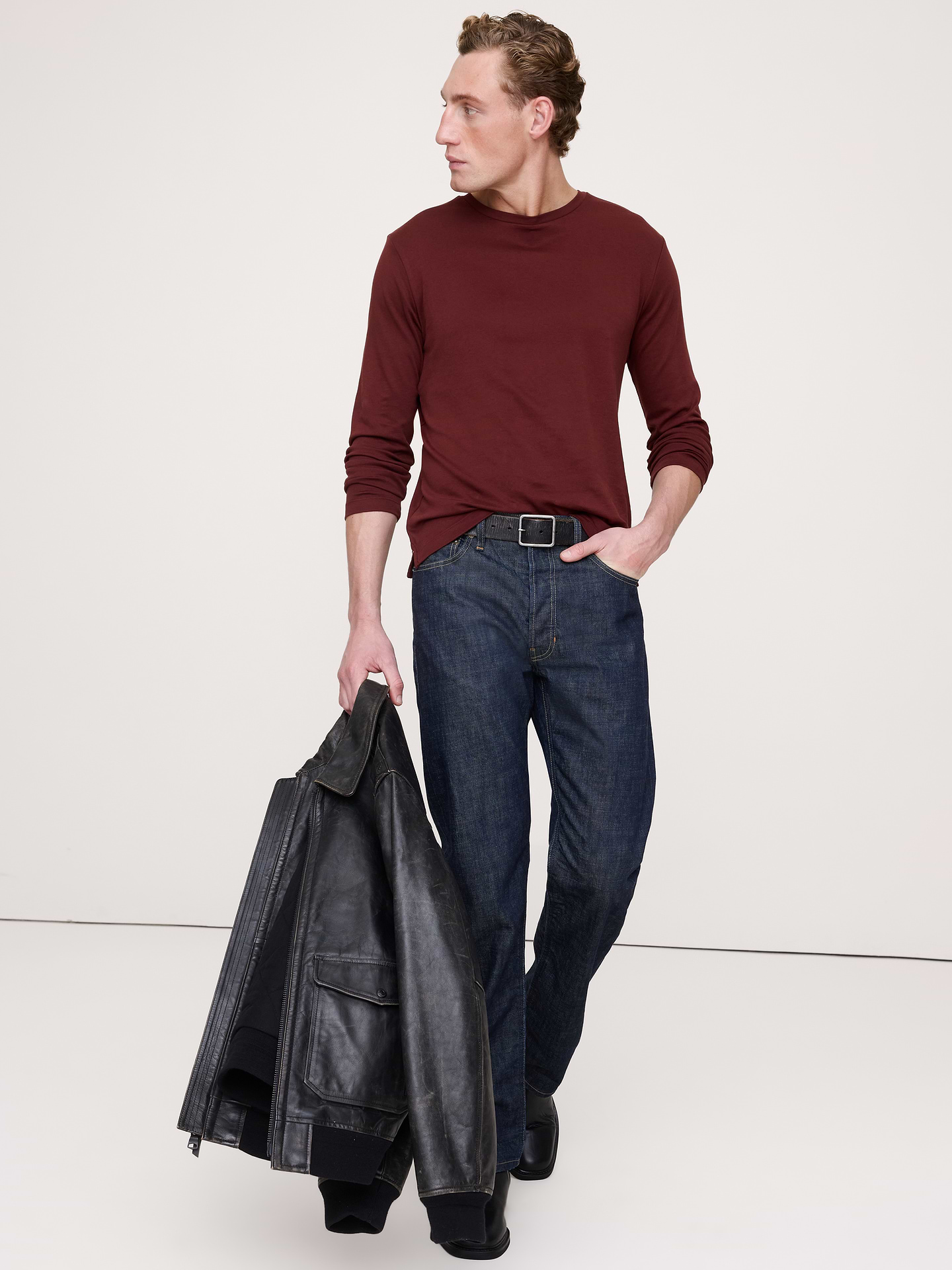 Image number 1 showing, Luxury-Touch Long-Sleeve T-Shirt