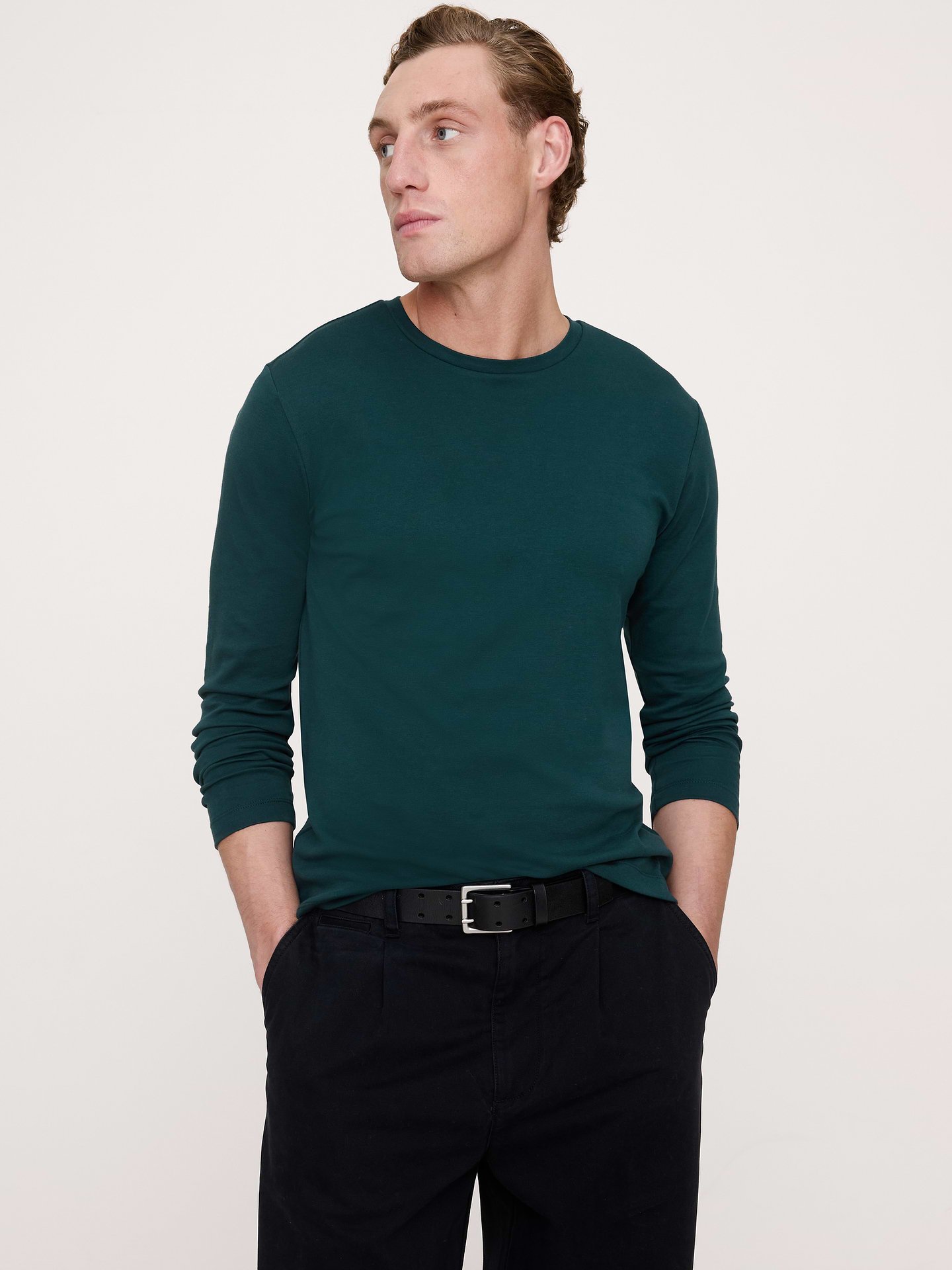 Image number 1 showing, Luxury-Touch Long-Sleeve T-Shirt