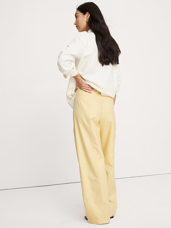 Chino doux à taille très haute jambe baril
