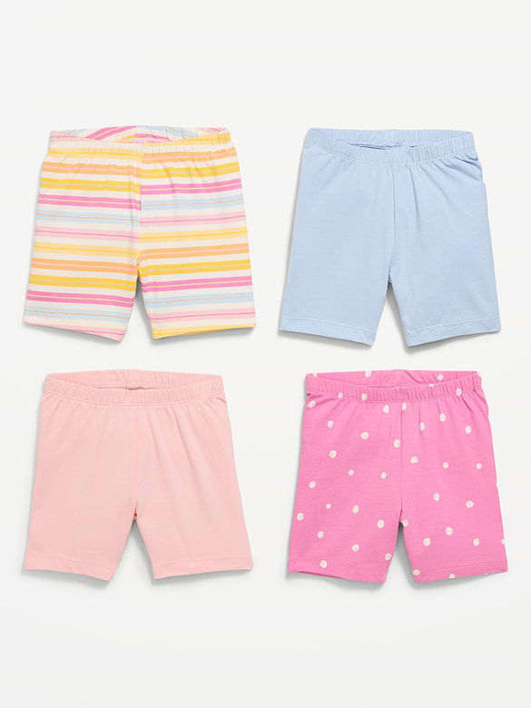 4-Pack Jersey-Knit Biker Shorts for Toddler Girls