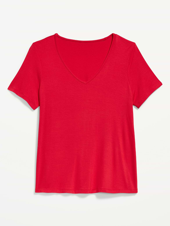 T-shirt luxueux à col en V