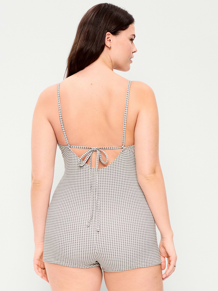 Image number 6 showing, Textured Swim Romper -- 2.5-inch inseam